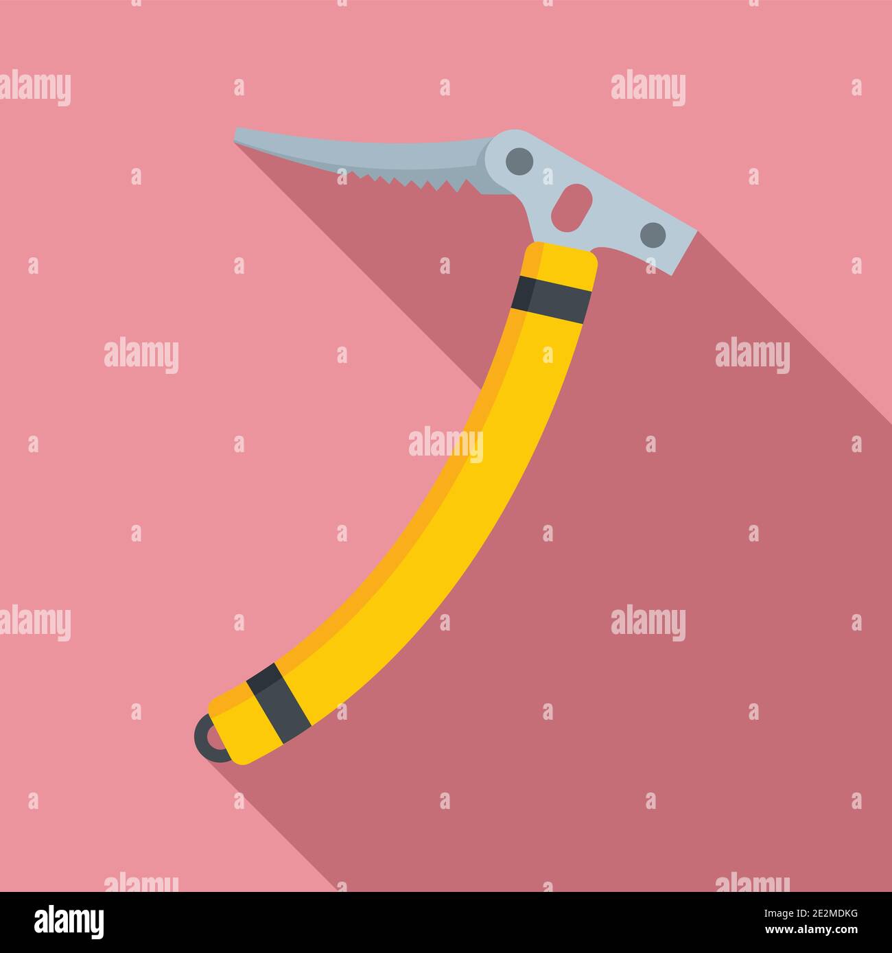 Industrial climber ice axe icon, flat style Stock Vector