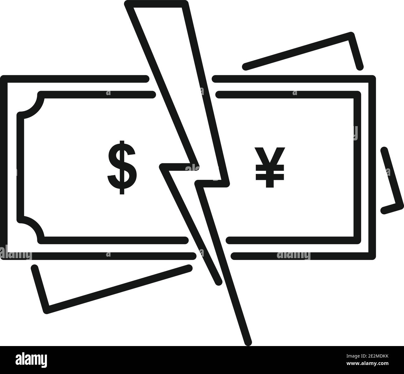 Trade war finance icon, outline style Stock Vector