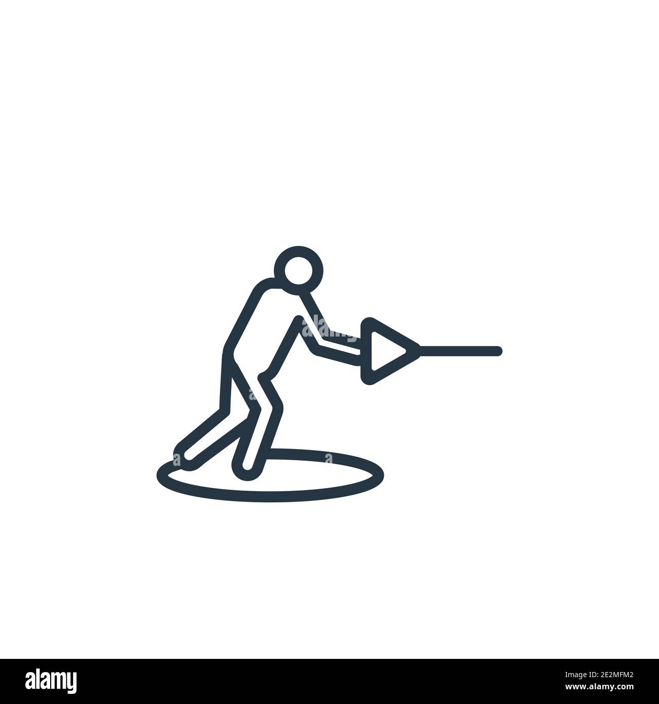 Wakeboarding outline vector icon. Thin line black wakeboarding icon, flat vector simple element