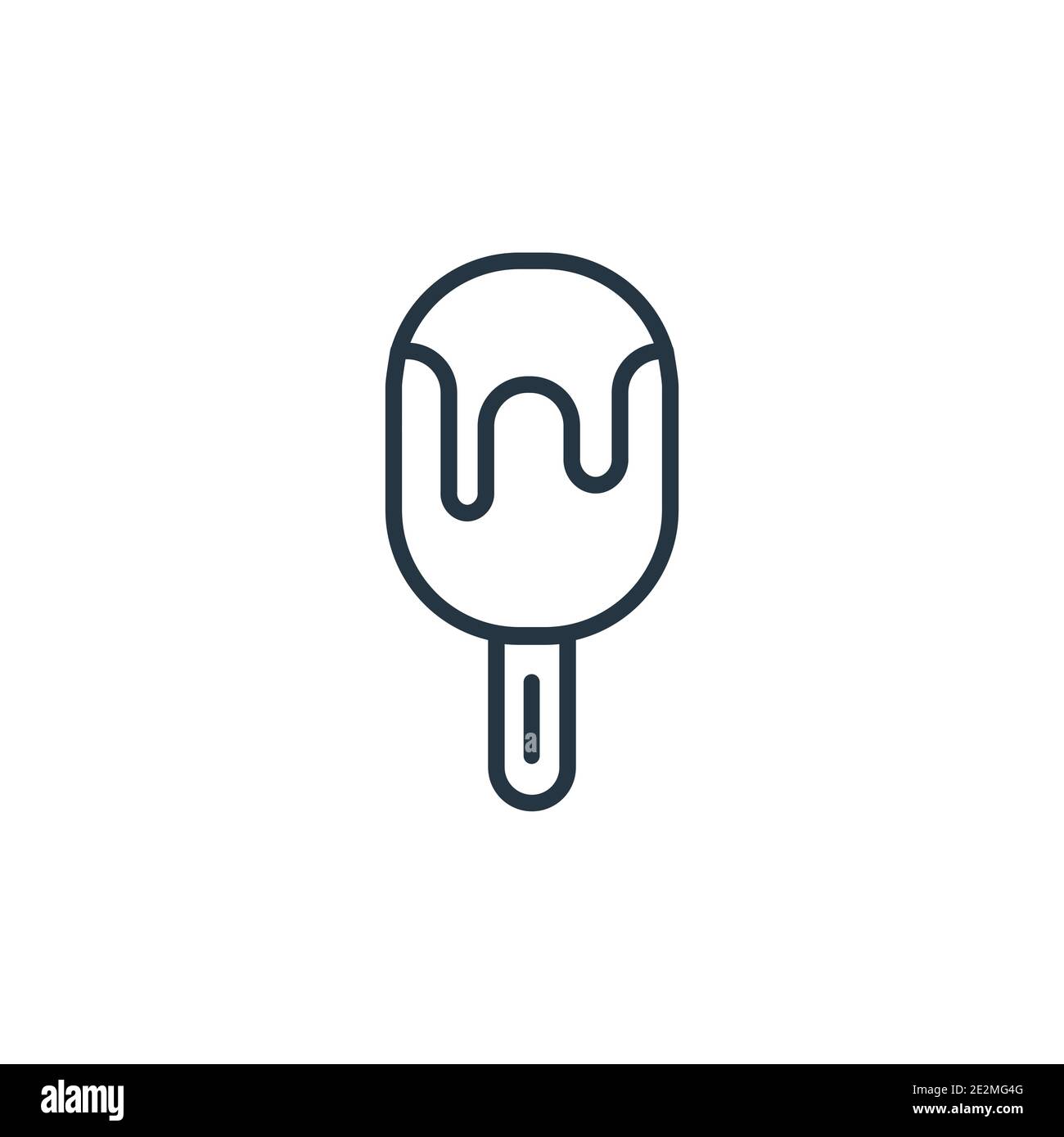 Ice lolly outline vector icon. Thin line black ice lolly icon, flat ...