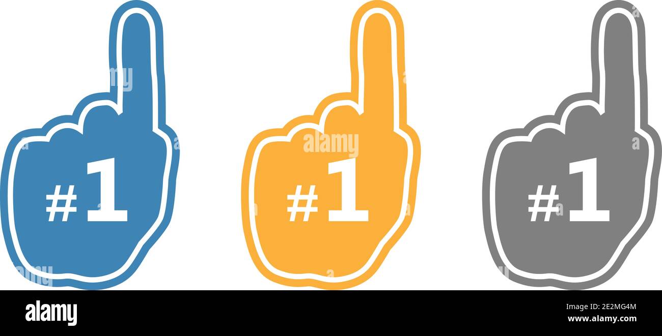 Number one. Set of Thumb up Number 1 fan. Eps10 Stock Vector