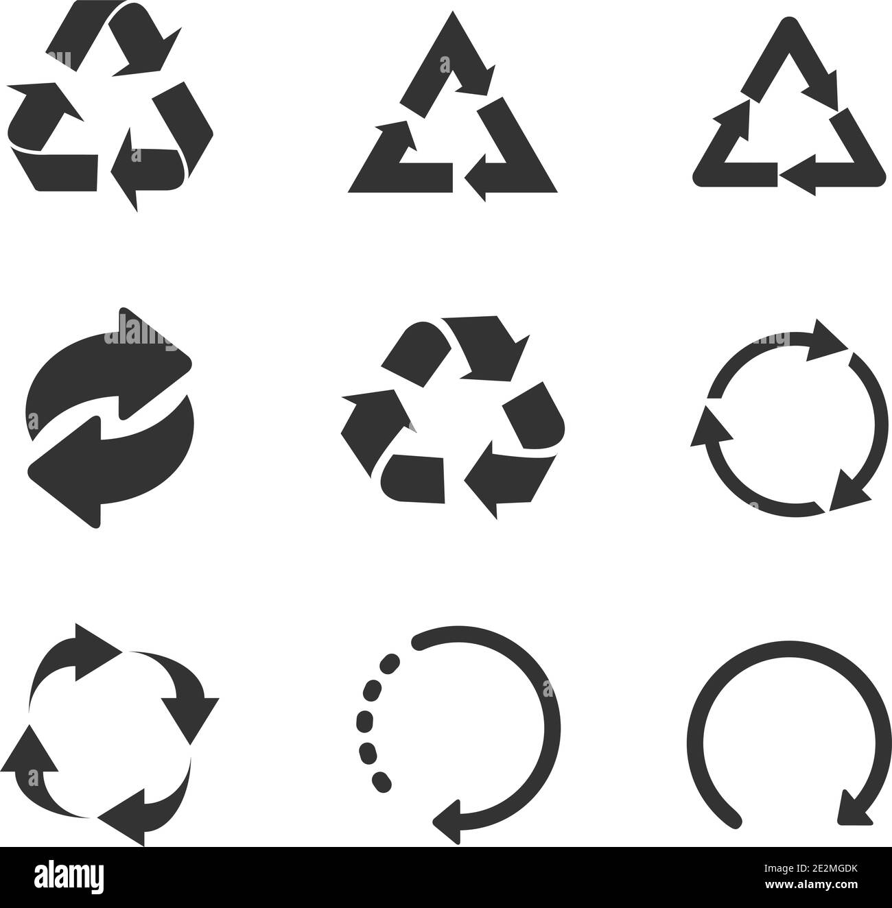 Recycle icon set black on white background Stock Vector Image & Art - Alamy