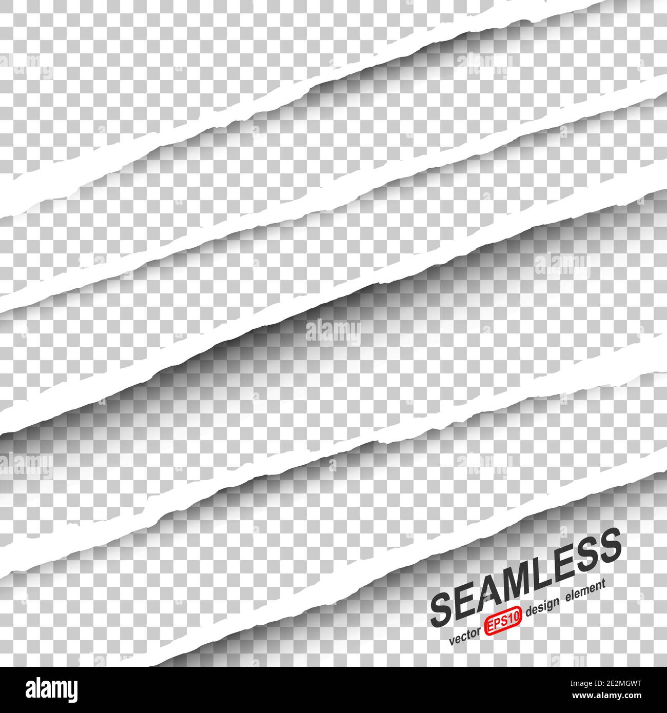Collection realistic ripped paper on transparent background Stock Vector