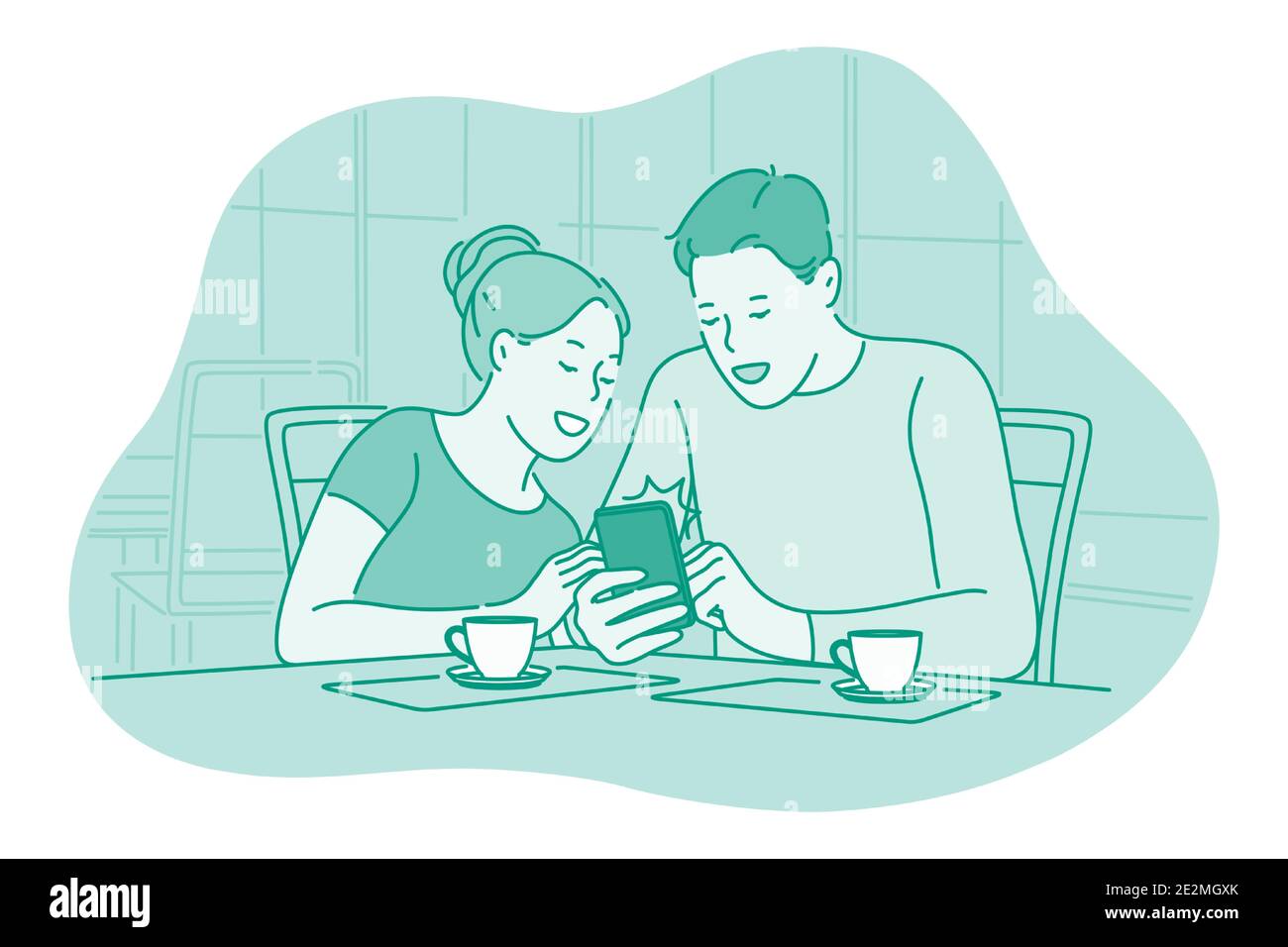 Smartphone, online communication, chatting concept Stock Vector