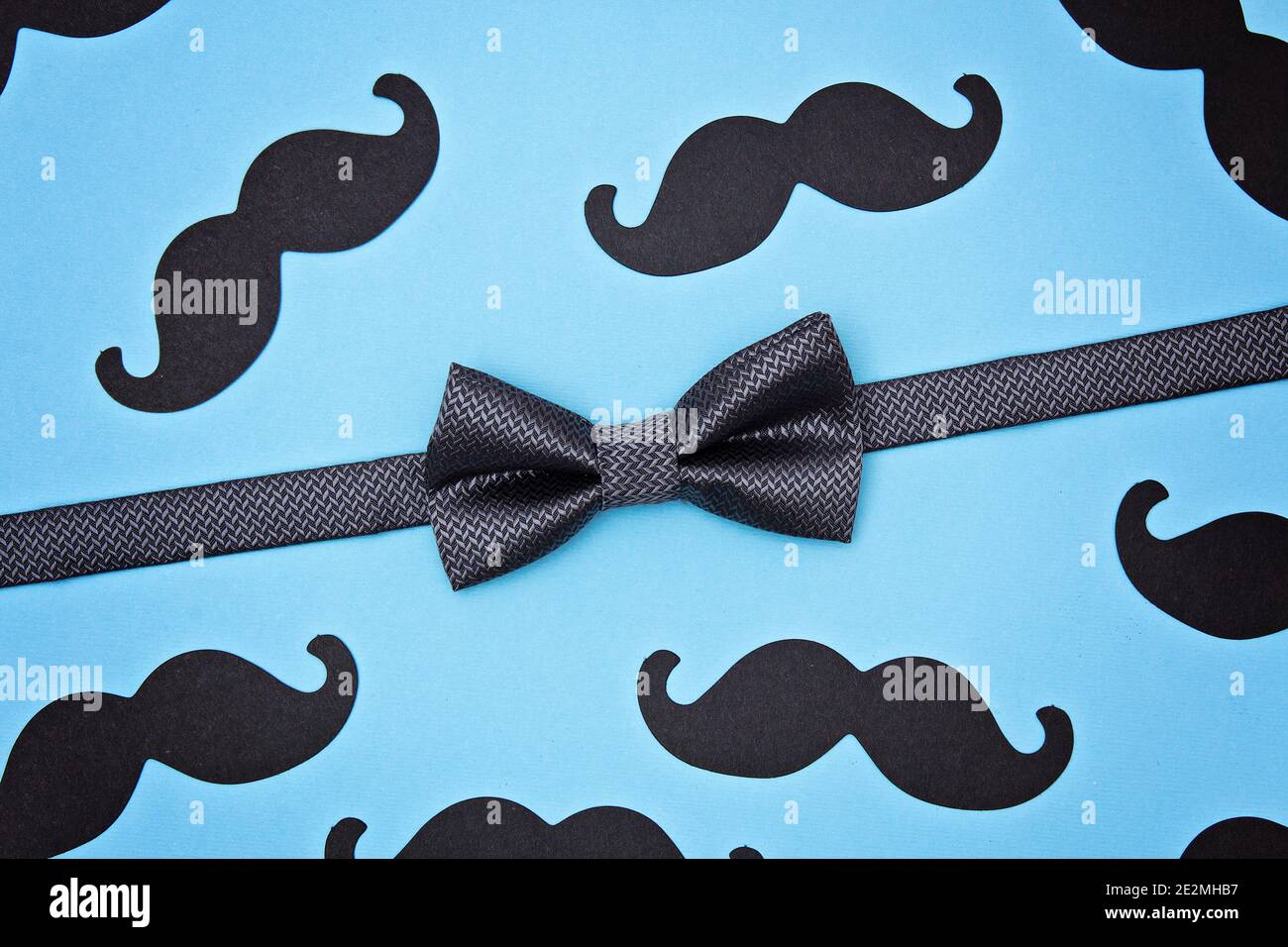 Father's day card background on blue background. Composition of a tie ...