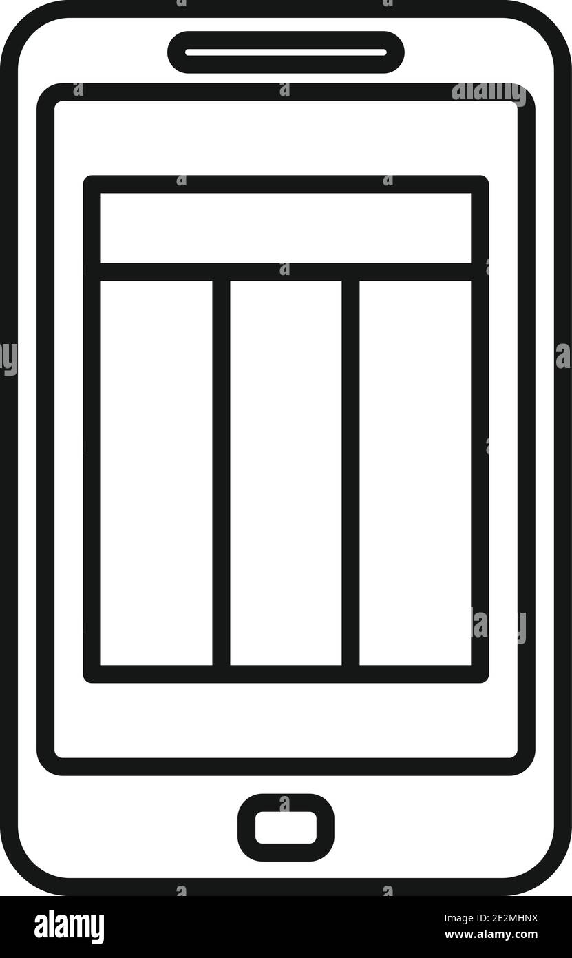 Smartphone estimator icon, outline style Stock Vector