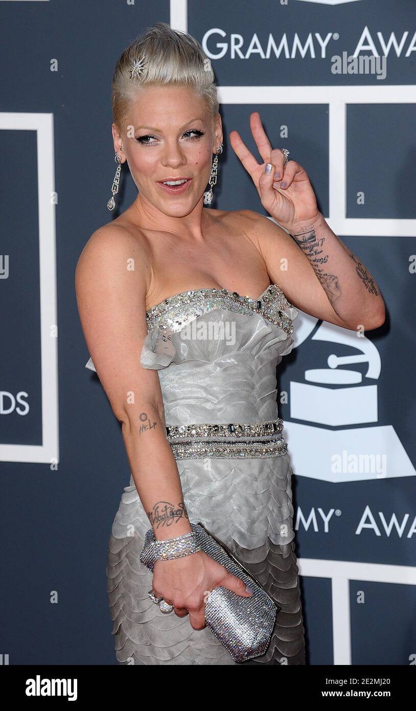 Pink at the 52nd Annual Grammy Awards, held at the Staples Center in