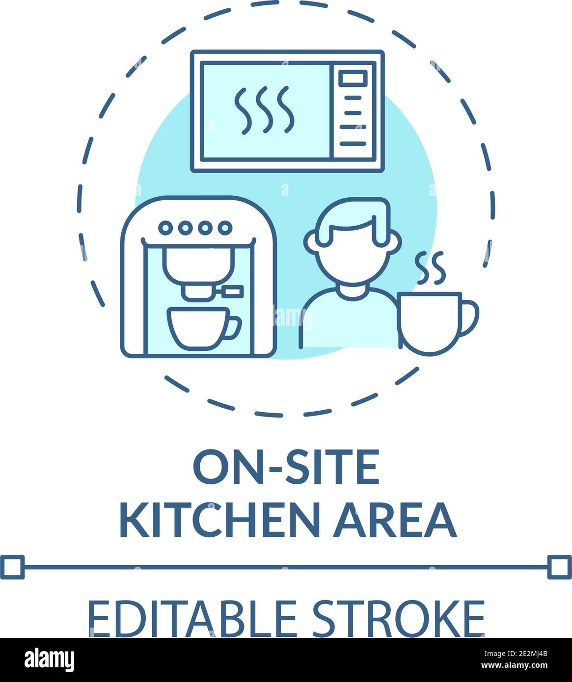On-site kitchen area concept icon Stock Vector