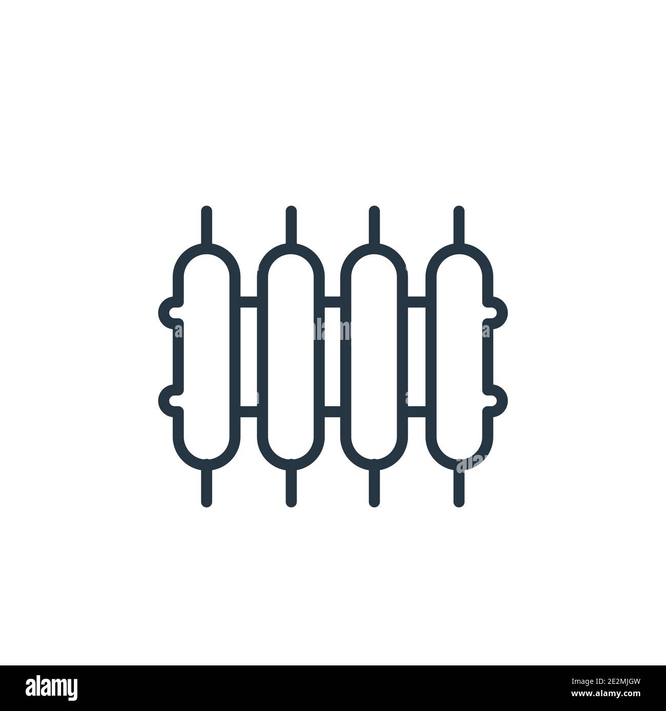 Radiator outline vector icon. Thin line black radiator icon, flat ...