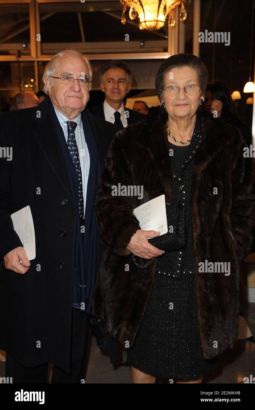 Antoine and Simone Veil attend the 'Crif' (French Jewish community representative council) annual dinner, held at Pavillon d'Armenonville, in Paris, France on February 3, 2010. Photo by Thierry Orban/ABACAPRESS.COM Stock Photo