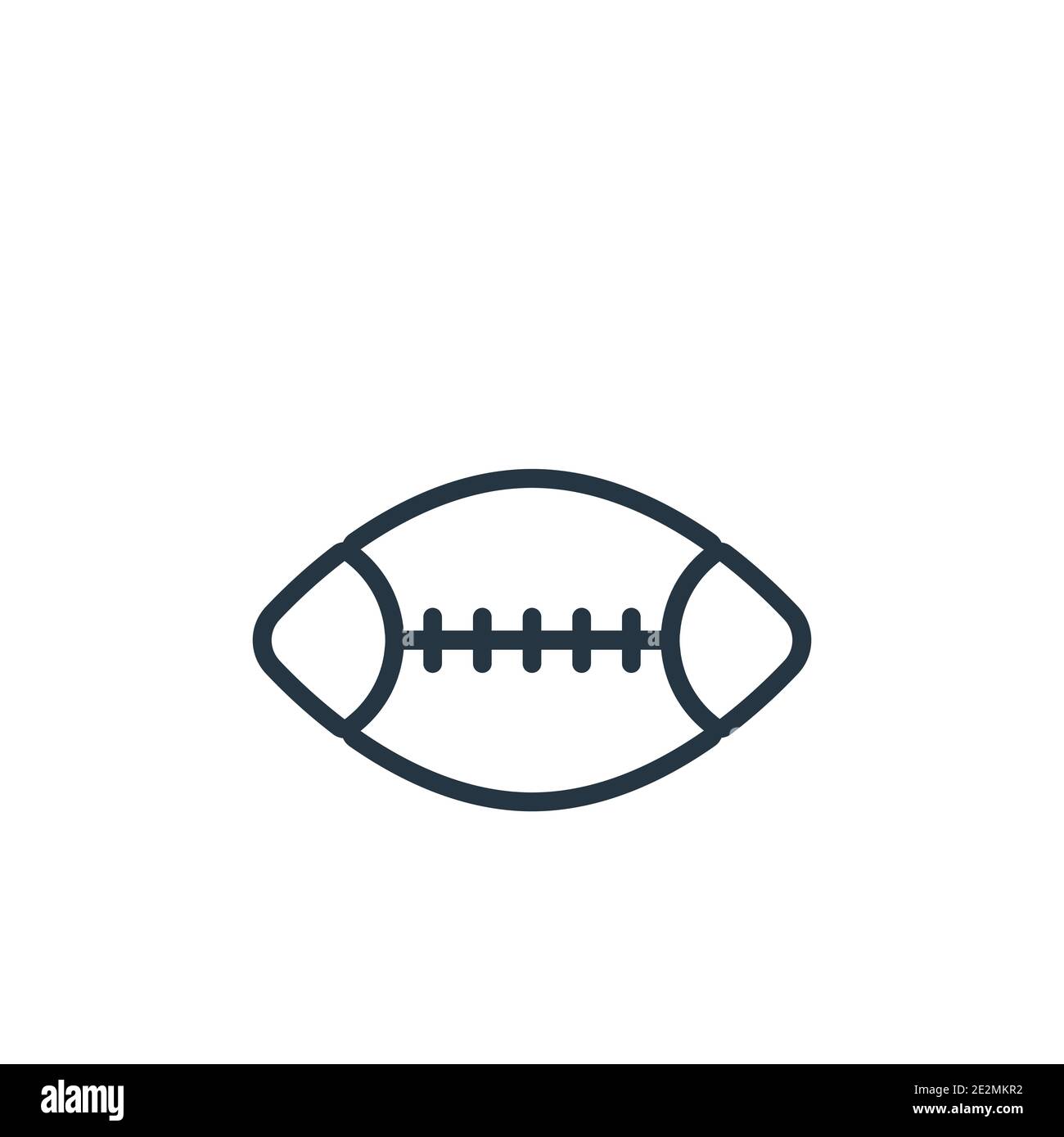 Rugby ball outline vector icon. Thin line black rugby ball icon, flat