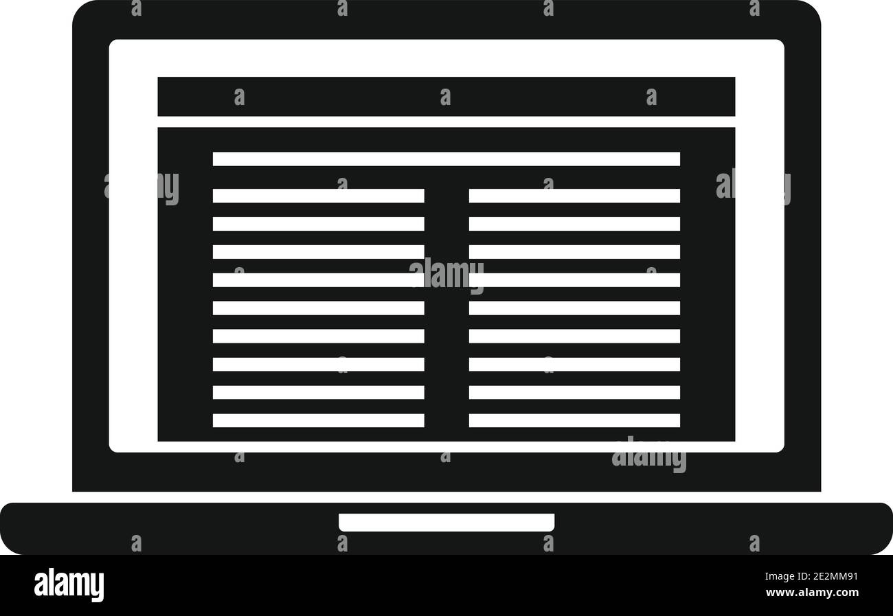Estimator laptop icon, simple style Stock Vector