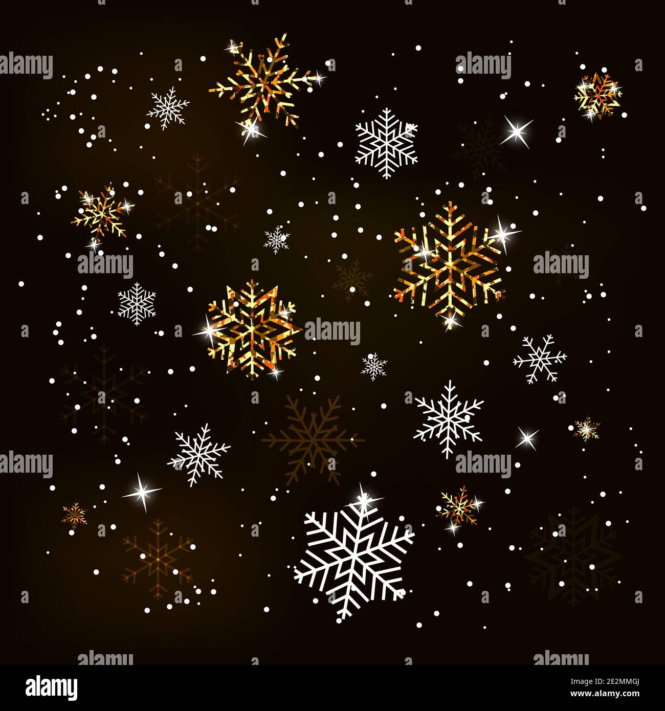 Christmas Background with Shining Gold Snowflakes. Vector illustration ...