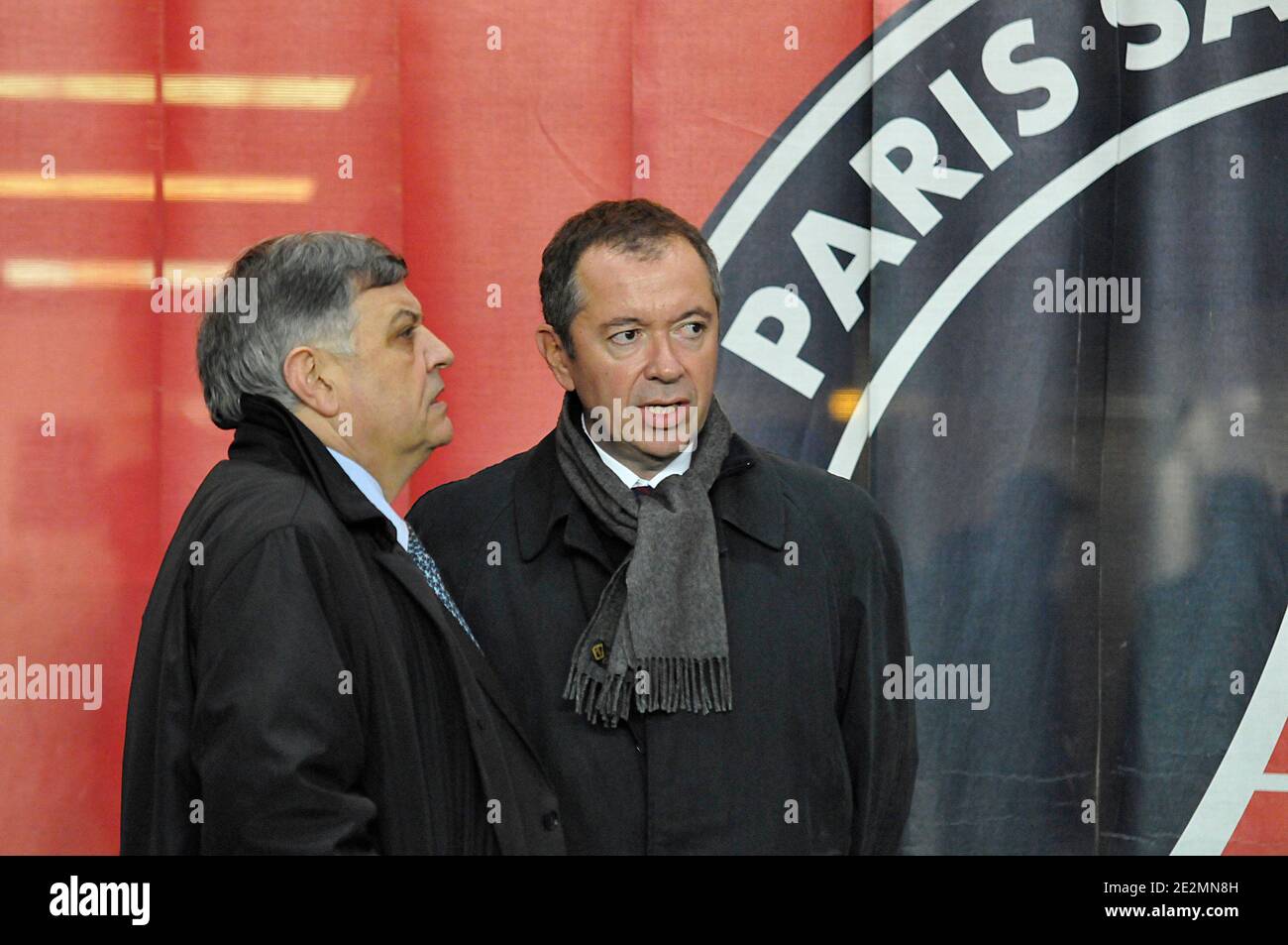 PSG's chairman Robin Leproux during the French First league soccer match, Paris Saint Germain vs Lorient at the Parc des Princes in Paris, France on February 06, 2010. Lorient won 3-0. Photo by Thierry Plessis/ABACAPRESS.COM Stock Photo