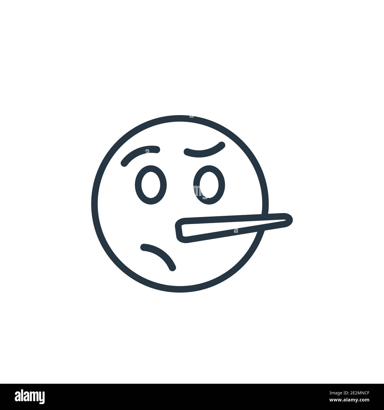 Clipart Cartoon of a Lying Lie Face Emoji Emoticon With Long 