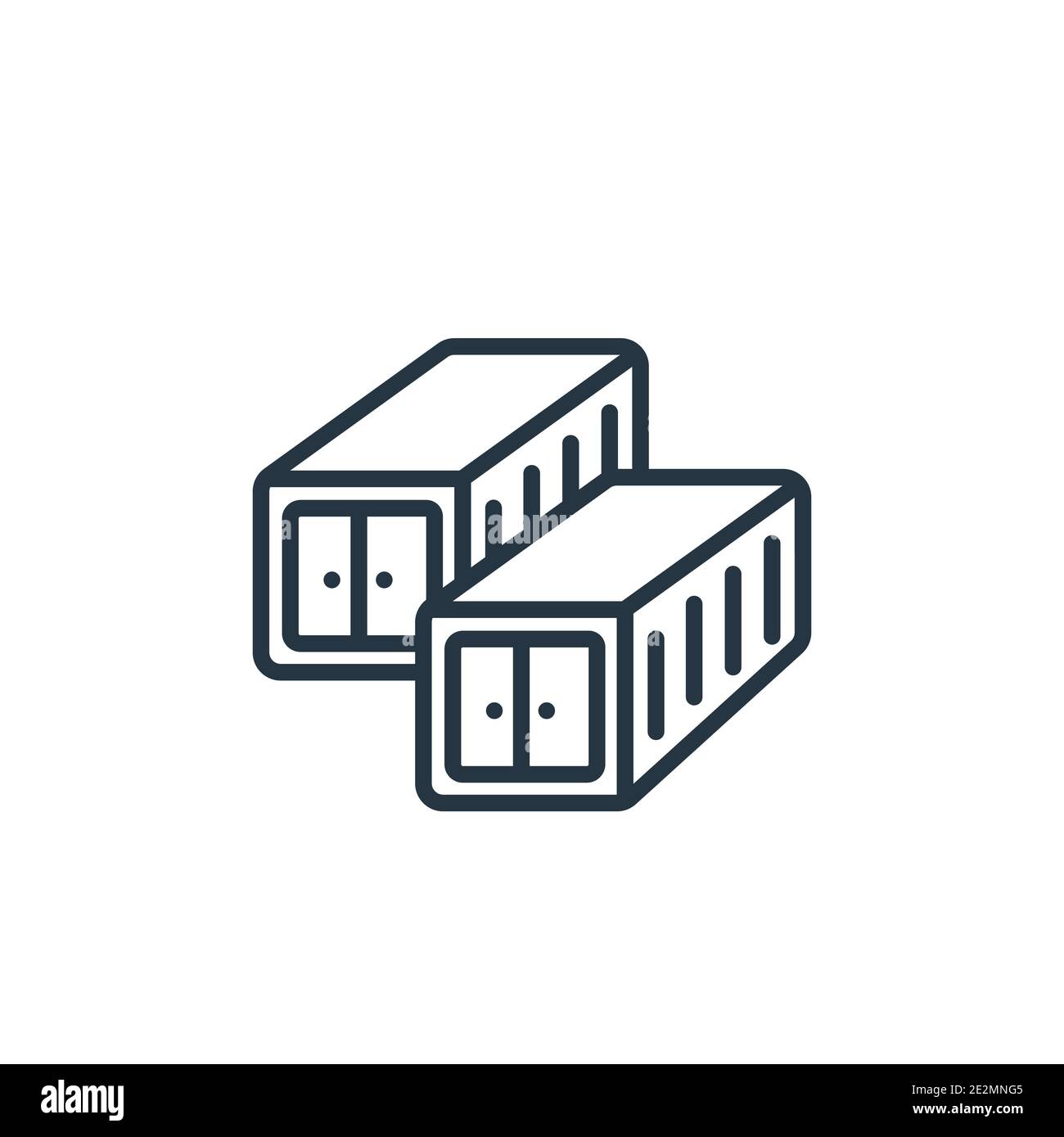 Delivery containers outline vector icon. Thin line black delivery ...