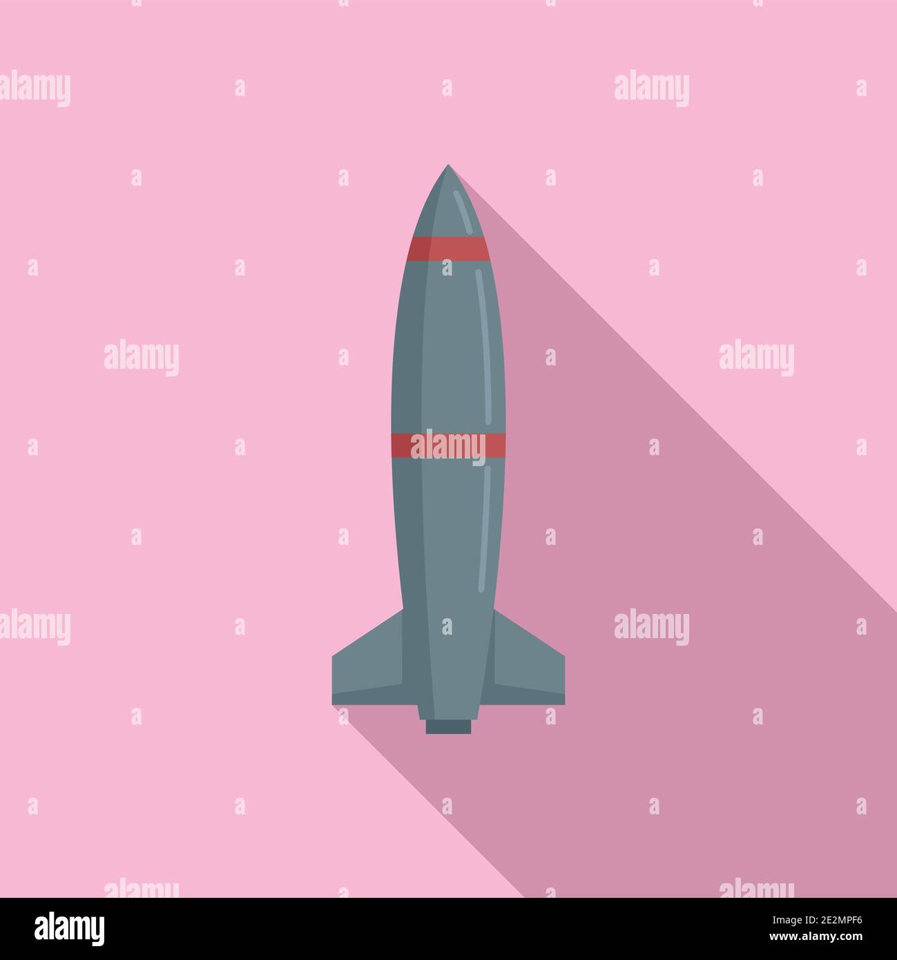 Missile strike icon, flat style Stock Vector