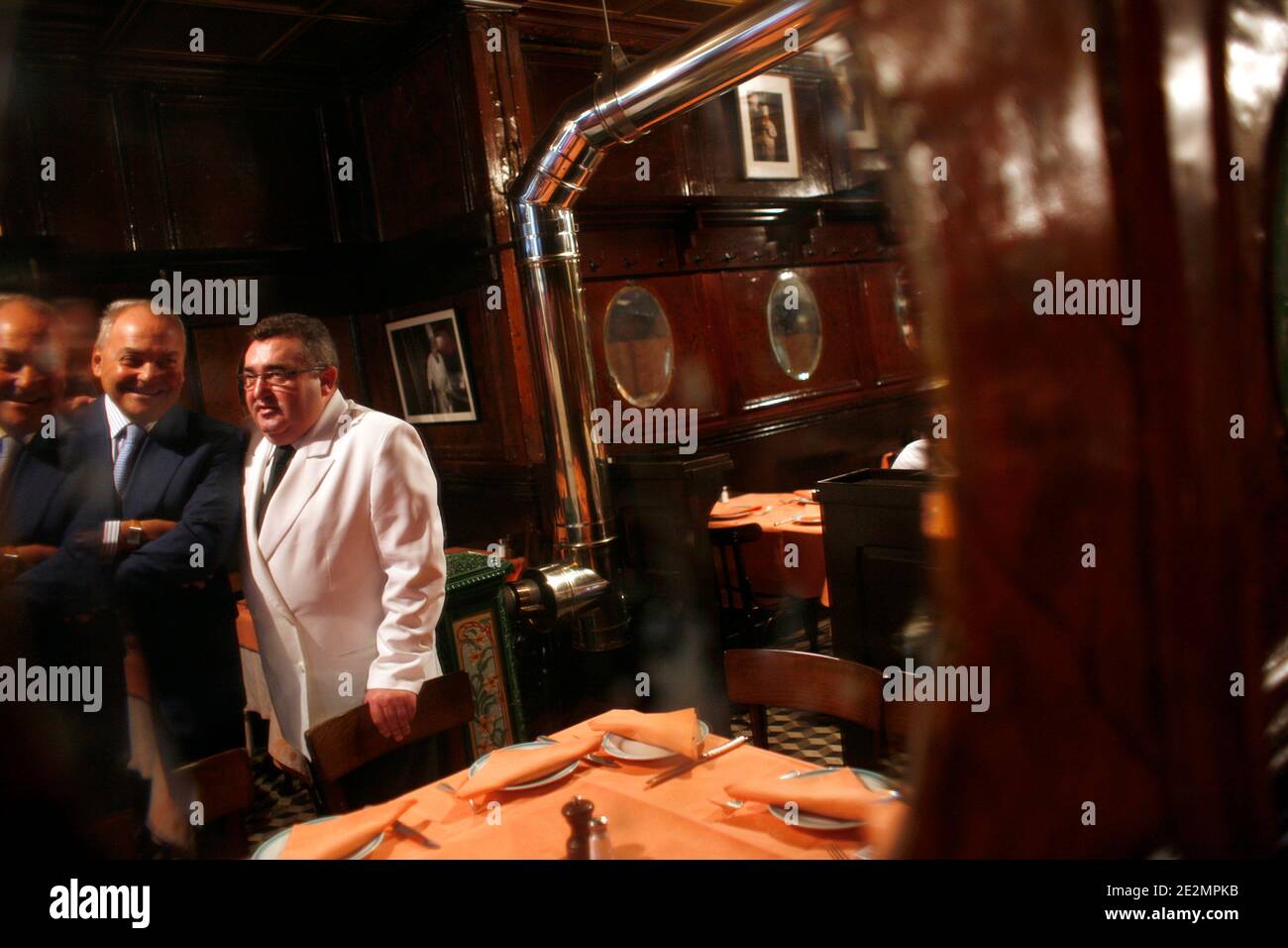 The owners Thierry de la Brosse and Louis Gadby pose at L'Ami Louis restaurant in Paris, France December 11, 2009. Photo by Jean-Luc Luyssen/ABACAPRESS.COM Stock Photo