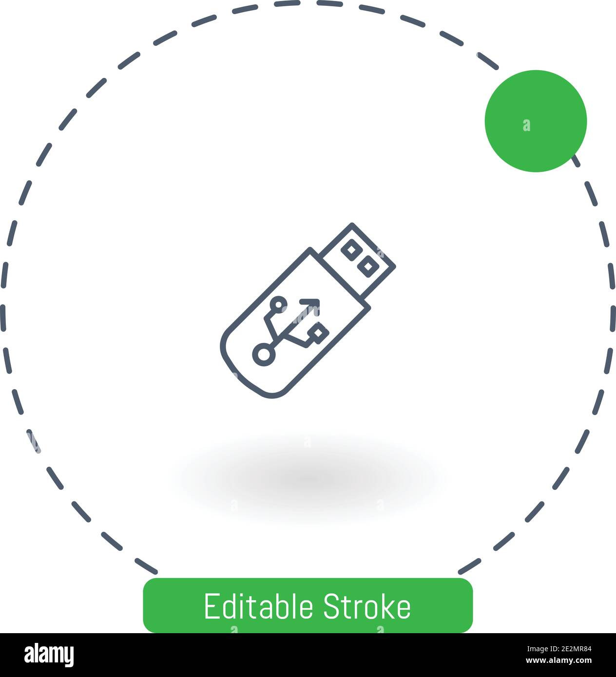 usb vector icon editable stroke outline icons for web and mobile Stock Vector
