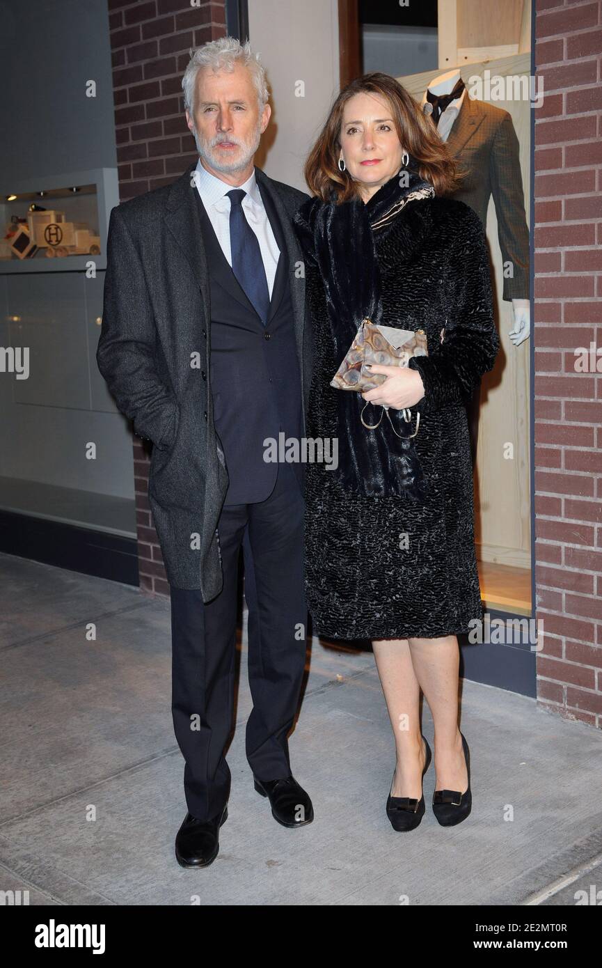John Slattery and Talia Balsam attend the opening of the first Hermes Men's Store on Madison Avenue in New York City, NY, USA on February 9, 2010. Photo by Mehdi Taamallah/ABACAPRESS.COM Stock Photo