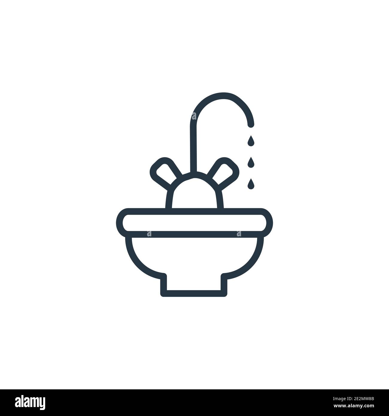 Kitchen sink outline vector icon. Thin line black kitchen sink icon ...