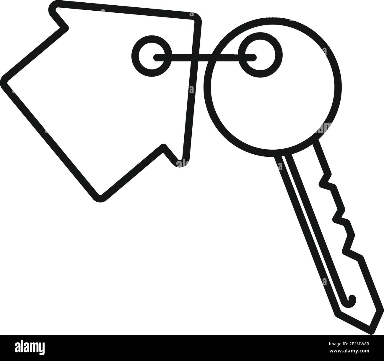 Realtor house key icon, outline style Stock Vector
