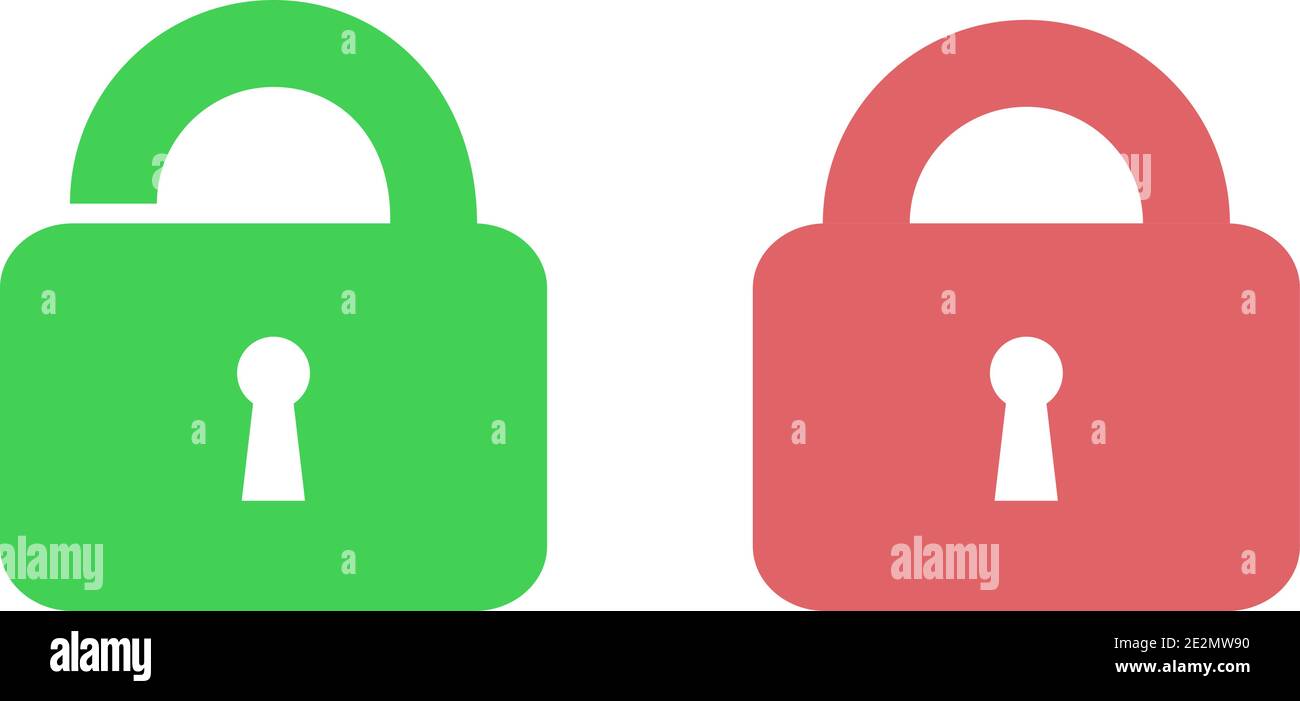 Lock Icon in flat style isolated on white background. Vector ...