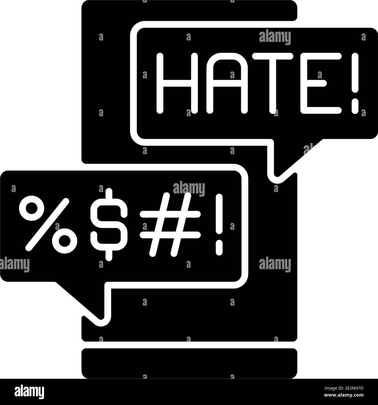 Messenger cyberbullying black glyph icon Stock Vector Image & Art - Alamy