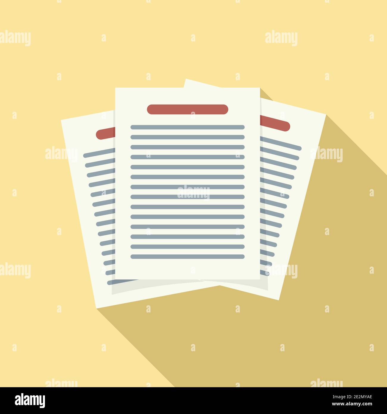 Estimator office papers icon, flat style Stock Vector
