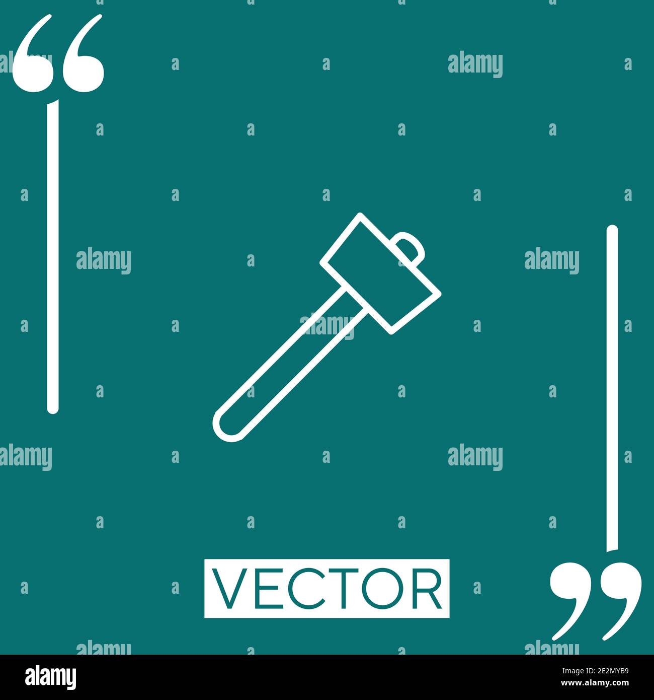 hammer outline vector icon Linear icon. Editable stroke line Stock Vector