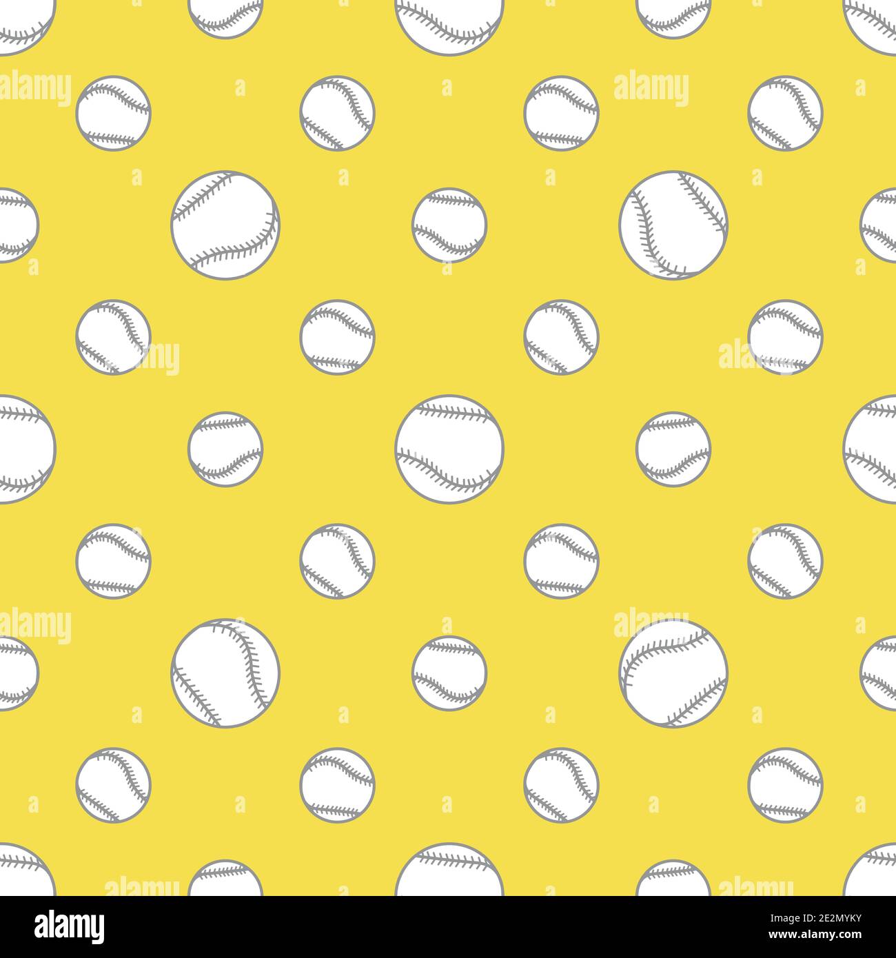 Vector seamless pattern with baseball balls. Sports background. Design ...