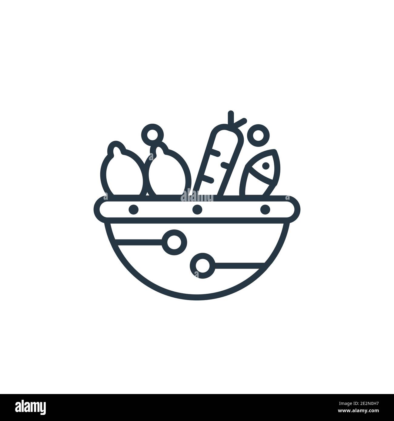 Healthy food outline vector icon. Thin line black healthy food icon ...
