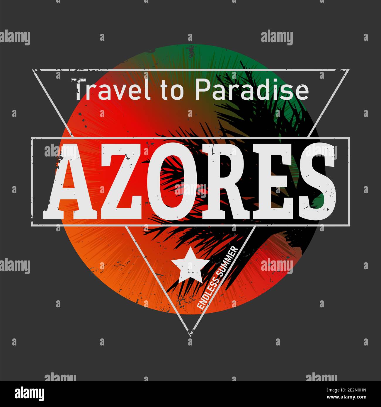 azores, text design. Vector. Typography poster. Usable as background. Stock Vector