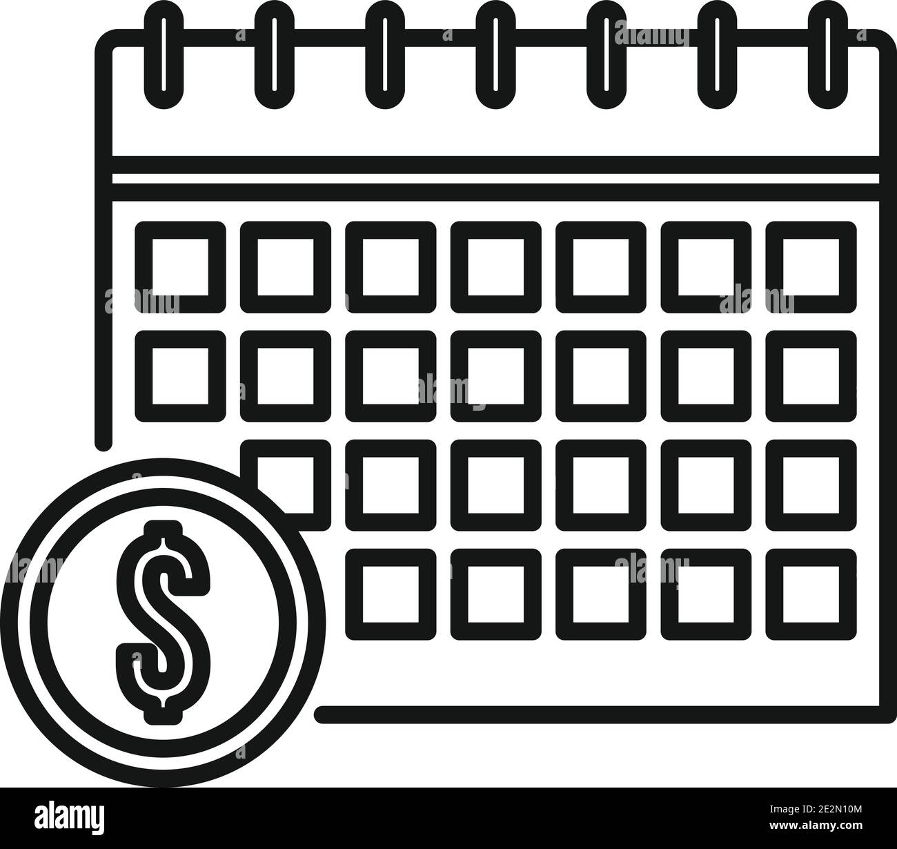 Calendar utilities icon, outline style Stock Vector