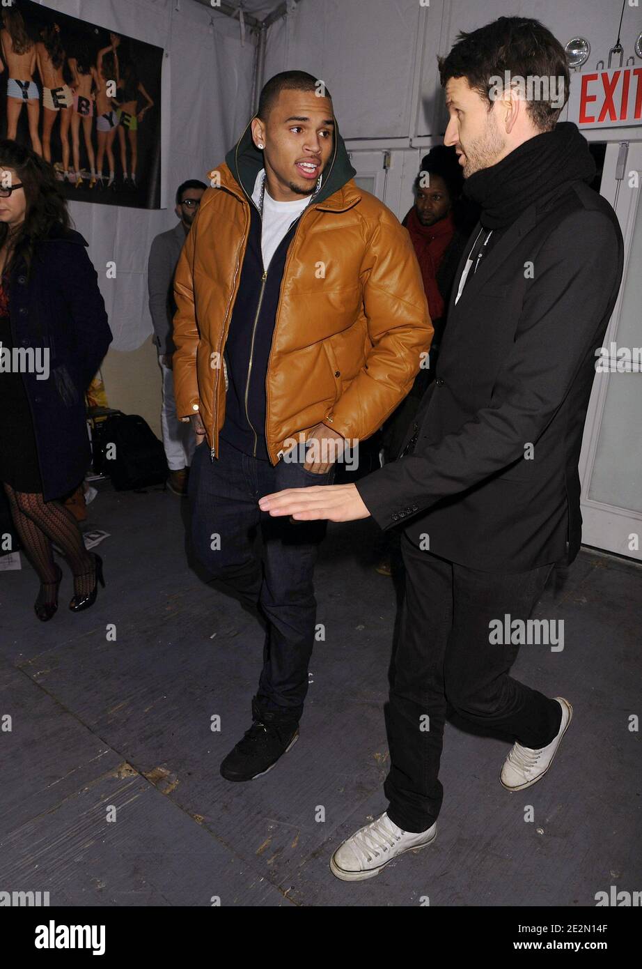 Chris Brown Backstage At The W Lounge During Mercedes Benz Fashion Week Fall 10 Naomi Campbell S Fashion For Relief Held At Bryant Park In New York City Ny Usa On February 12 10