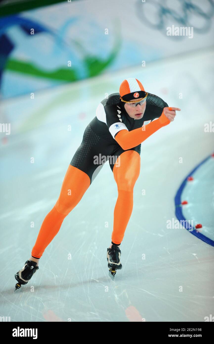 The Netherlands Sven Kramer during men's 5000m speed skating at the Richmond Olympic Oval at the Vancouver 2010 XXI Olympic Winter Games in Vancouver, Canada on February 13, 2010. Photo by Gouhier-Hahn-Nebinger/ABACAPRESS.COM Stock Photo