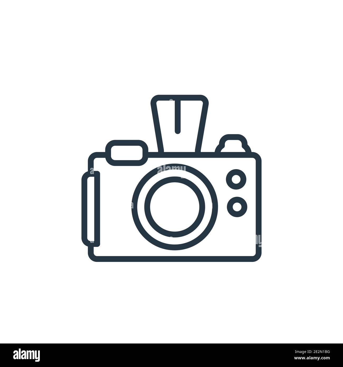 Camera outline vector icon. Thin line black camera icon, flat vector ...