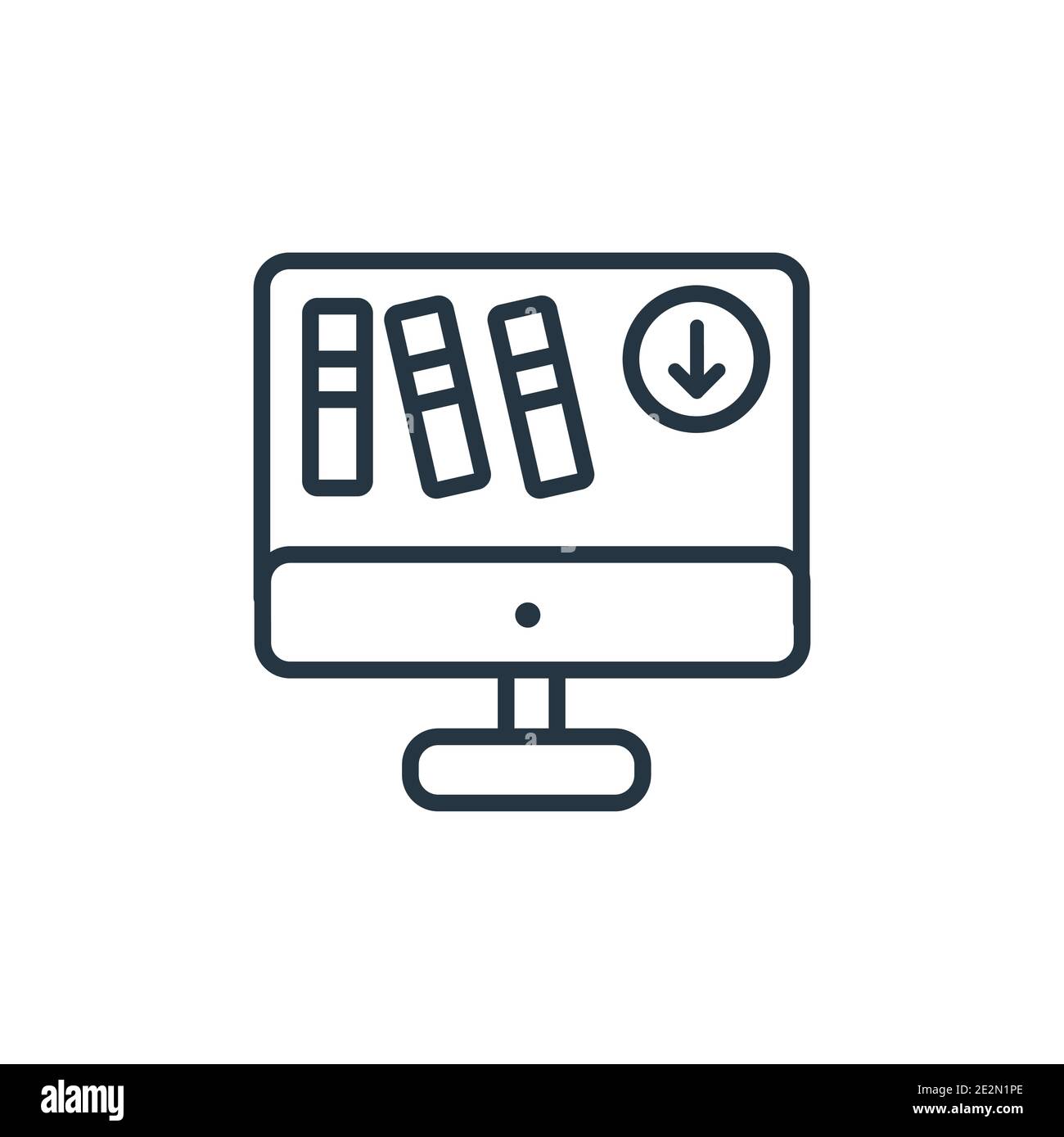 Online library outline vector icon. Thin line black online library icon ...