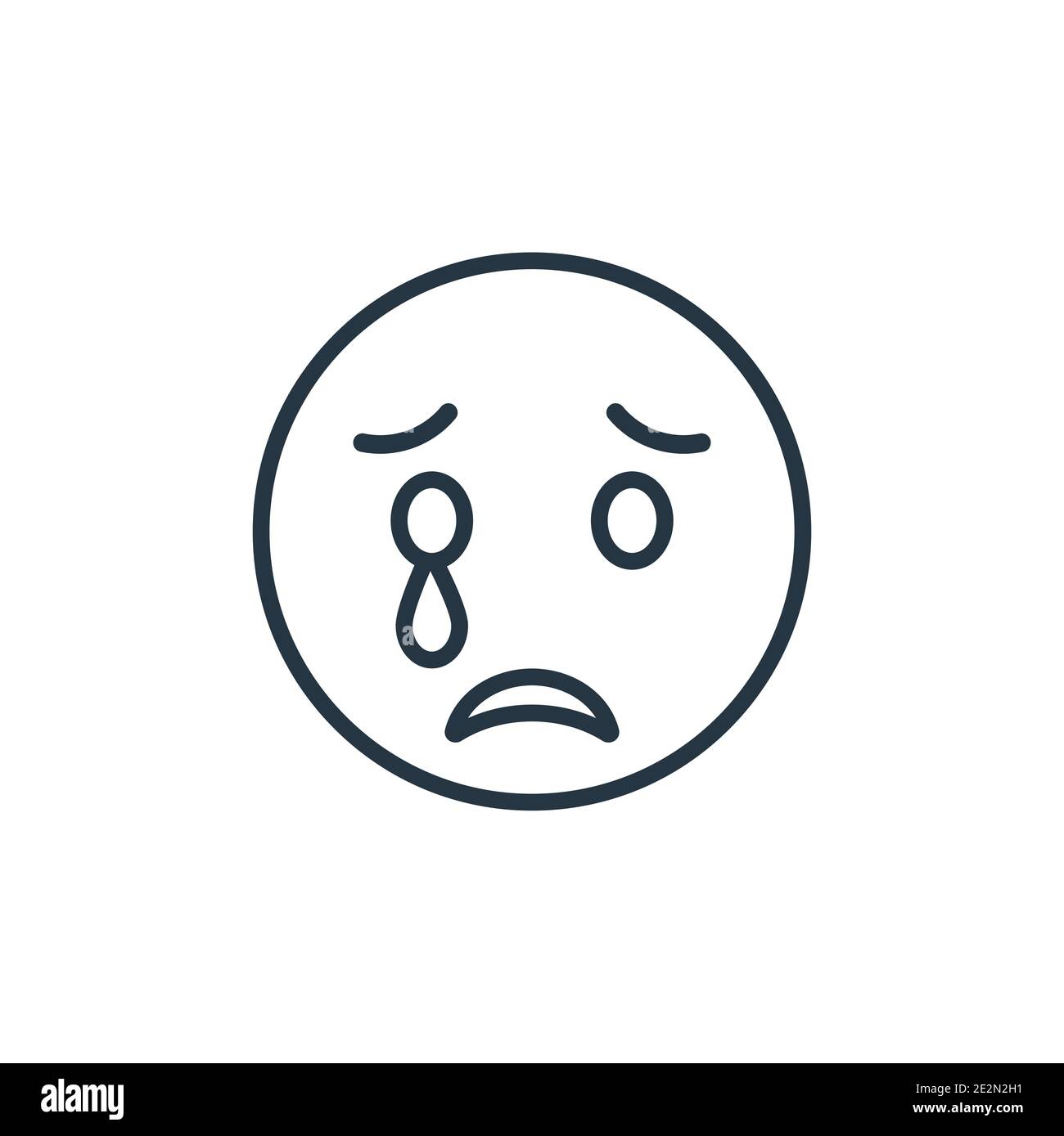 Cry emoji outline vector icon. Thin line black cry emoji icon, flat ...