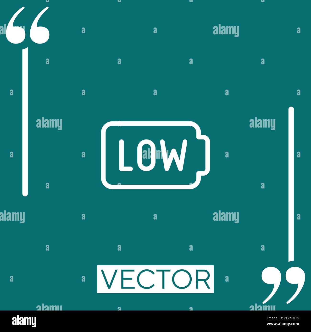 low battery vector icon Linear icon. Editable stroke line Stock Vector
