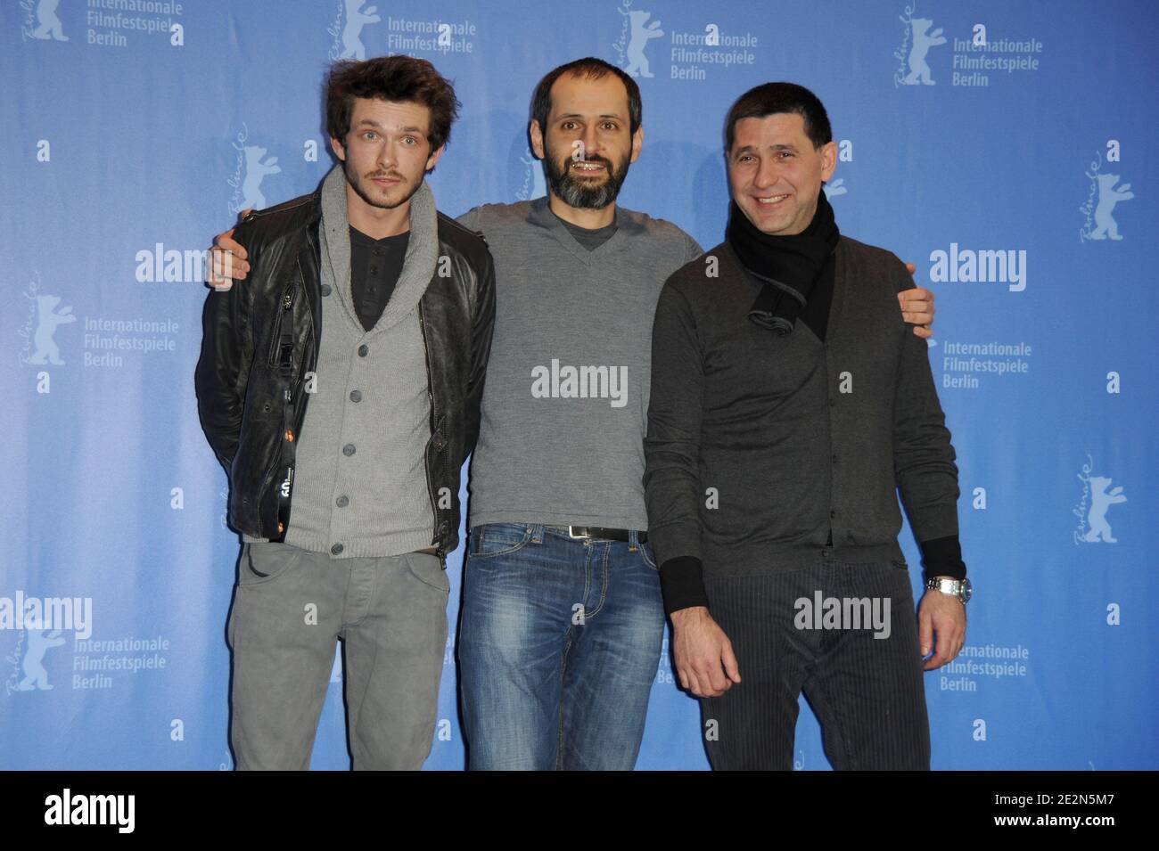 Grigory Dobrygin, Alexei Popogrebsky and Sergei Puskepalis during a photocall for 'How i ended this summer' as part of the 60th Berlin Film Festival at the Grand Hyatt Hotel in Berlin, Germany on February 17, 2010. Photo by Nicolas Briquet/ABACAPRESS.COM Stock Photo