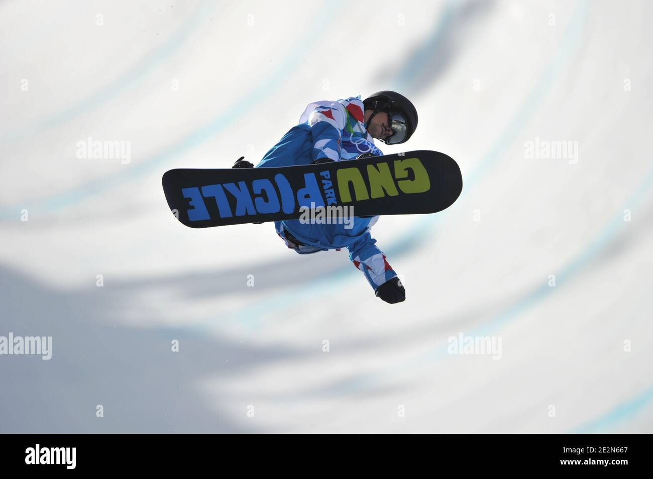Mathieu Crepel competes in the men's Snowboard Halfpipe Qualify session on  February 17, 2010 at Cypress