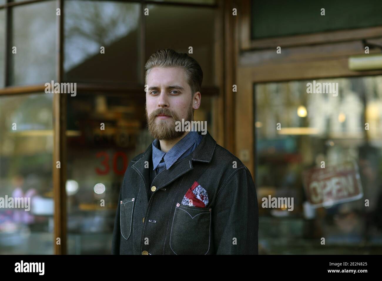 Handsome bearded man wearing denim hi-res stock photography and images ...