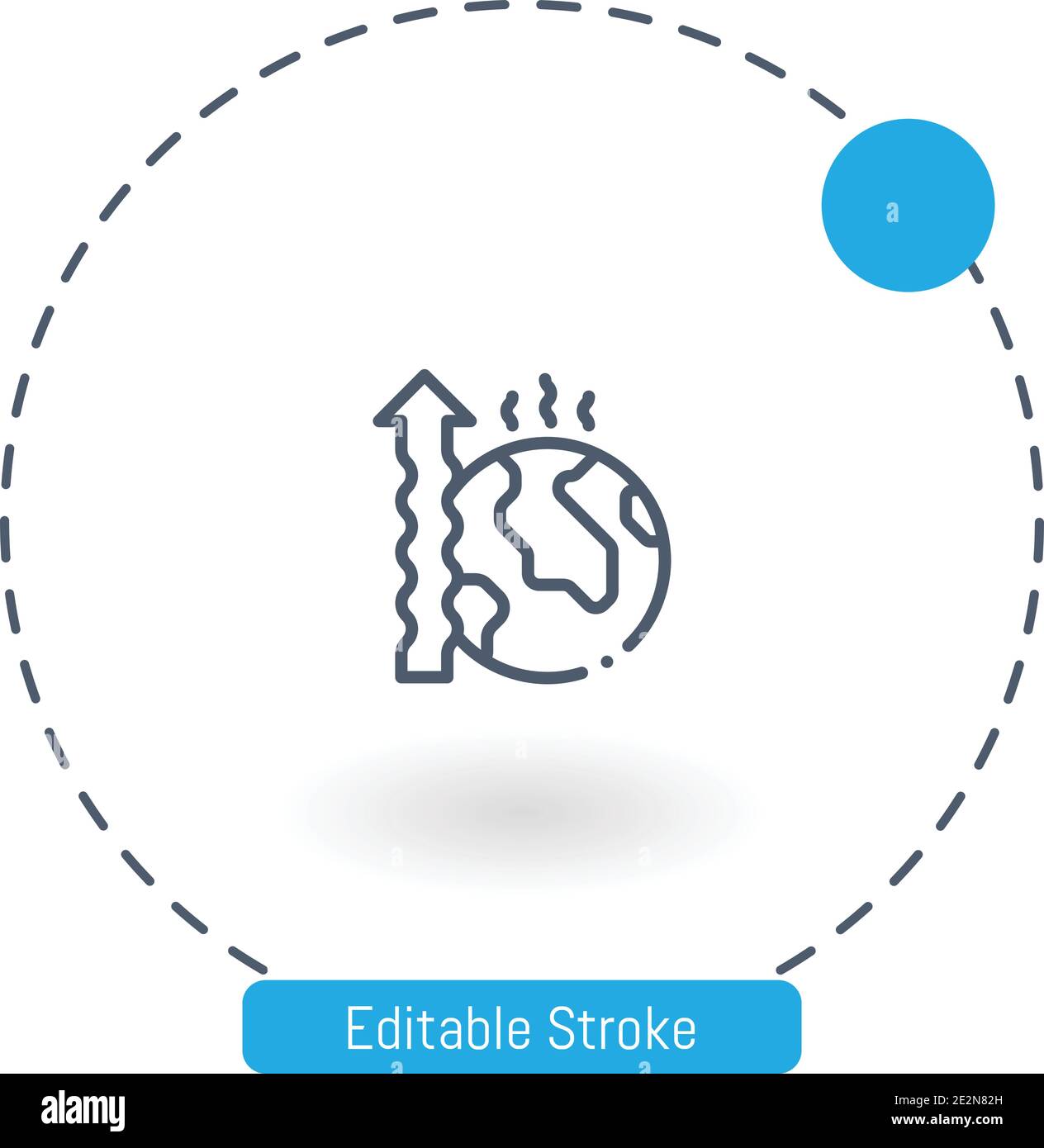 global warming vector icon editable stroke outline icons for web and mobile Stock Vector