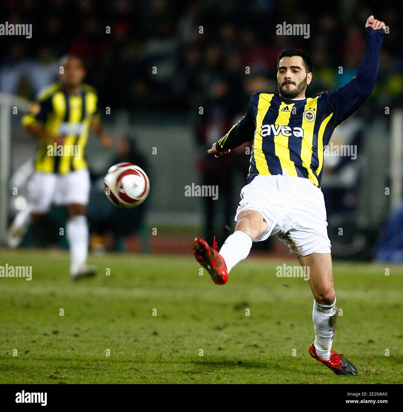Fenerbahce's Daniel Guiza during the Europa League football match Lille OSC (LOSC) vs turkish team Fenerbahce at the Stadium Lille Metropole, in Lille, north of France, on febuary 18th, 2010. Photo by Mikael LIbert/ABACAPRESS.COM Stock Photo