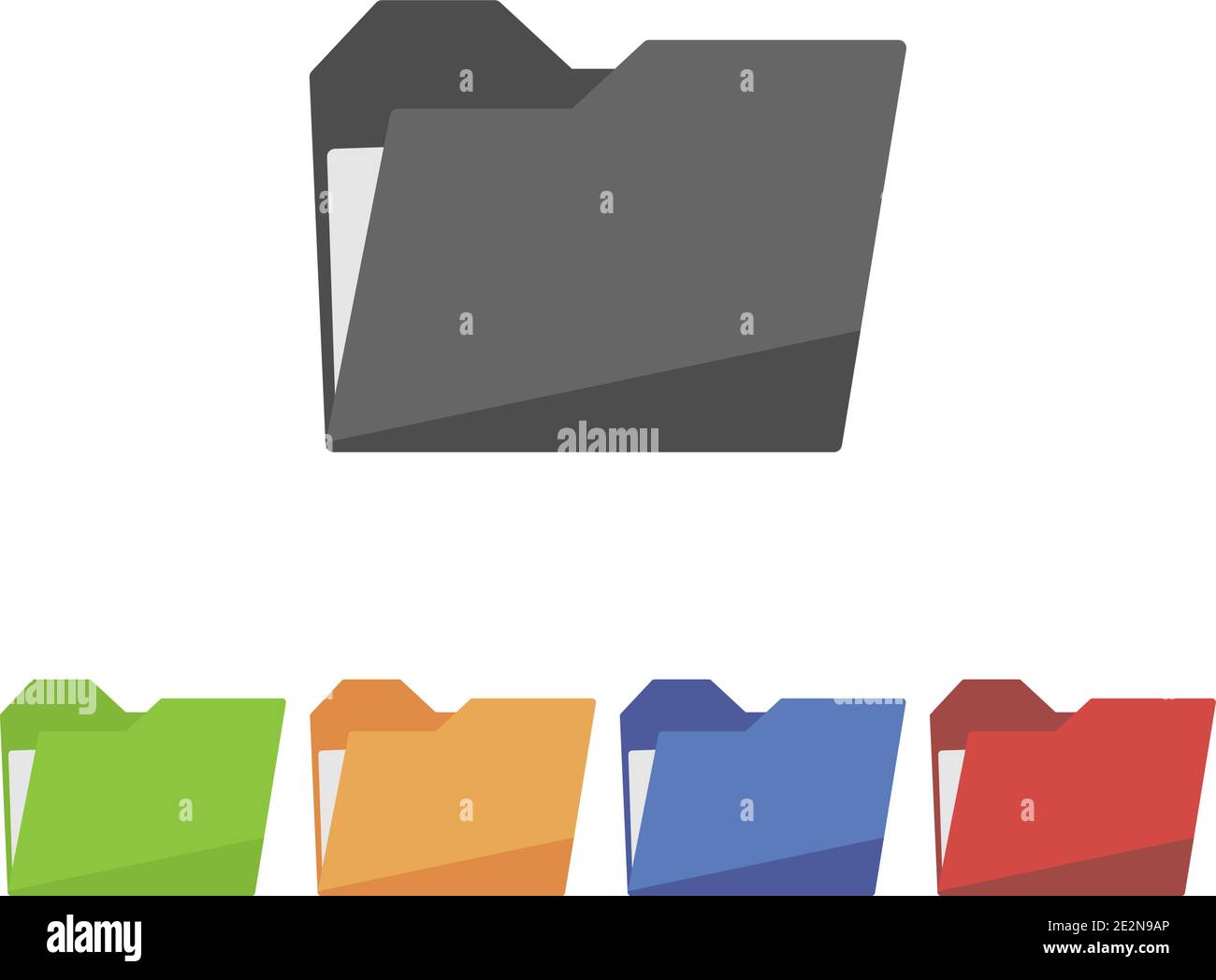 Set folder icon on white background. Vector illustration Stock Vector