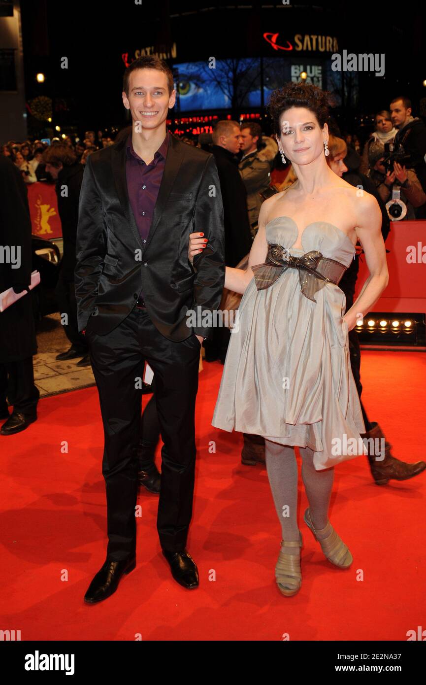 Bibiana Beglau and guest pose for photographers on the red carpet for the awards ceremony of the 60th Berlinale Film Festival in Berlin, Germany on February 20, 2010. Photo by Nicolas Briquet/ABACAPRESS.COM Stock Photo
