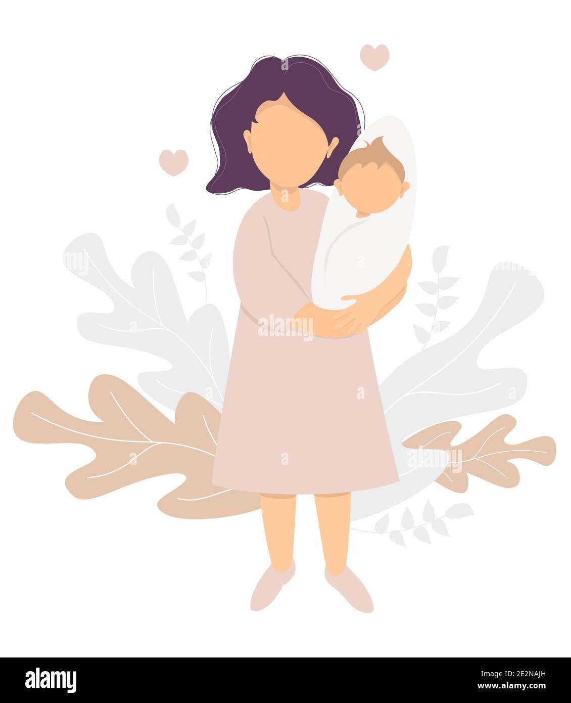 Family Clipart-mother holds her baby toodler girl in her arms