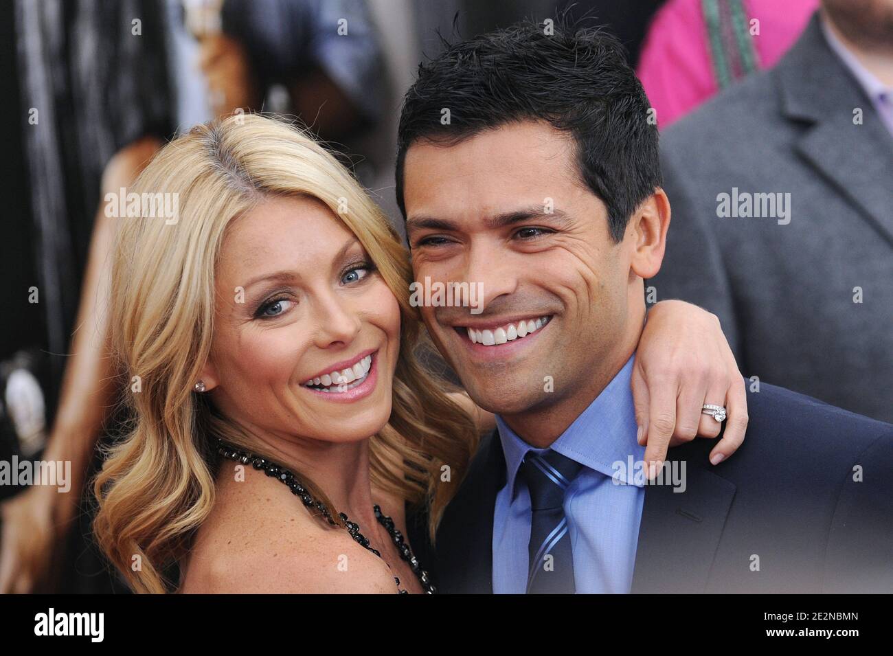 Kelly Ripa and Mark Consuelos arriving for the premiere of 'Cop Out' at ...