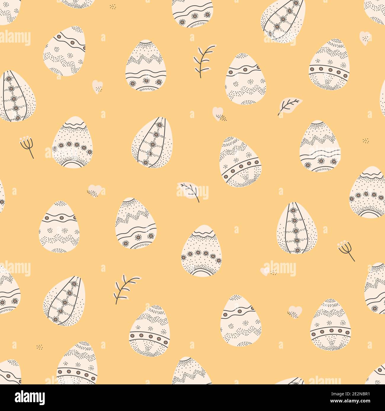 Decorative Easter eggs. Vector seamless pattern for textiles, paper, cards, any designs in pastel colors. Stock Vector